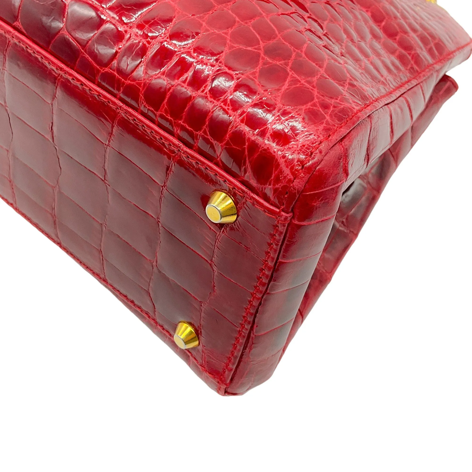 Suarez True Red Alligator Satchel