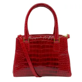 Suarez True Red Alligator Satchel