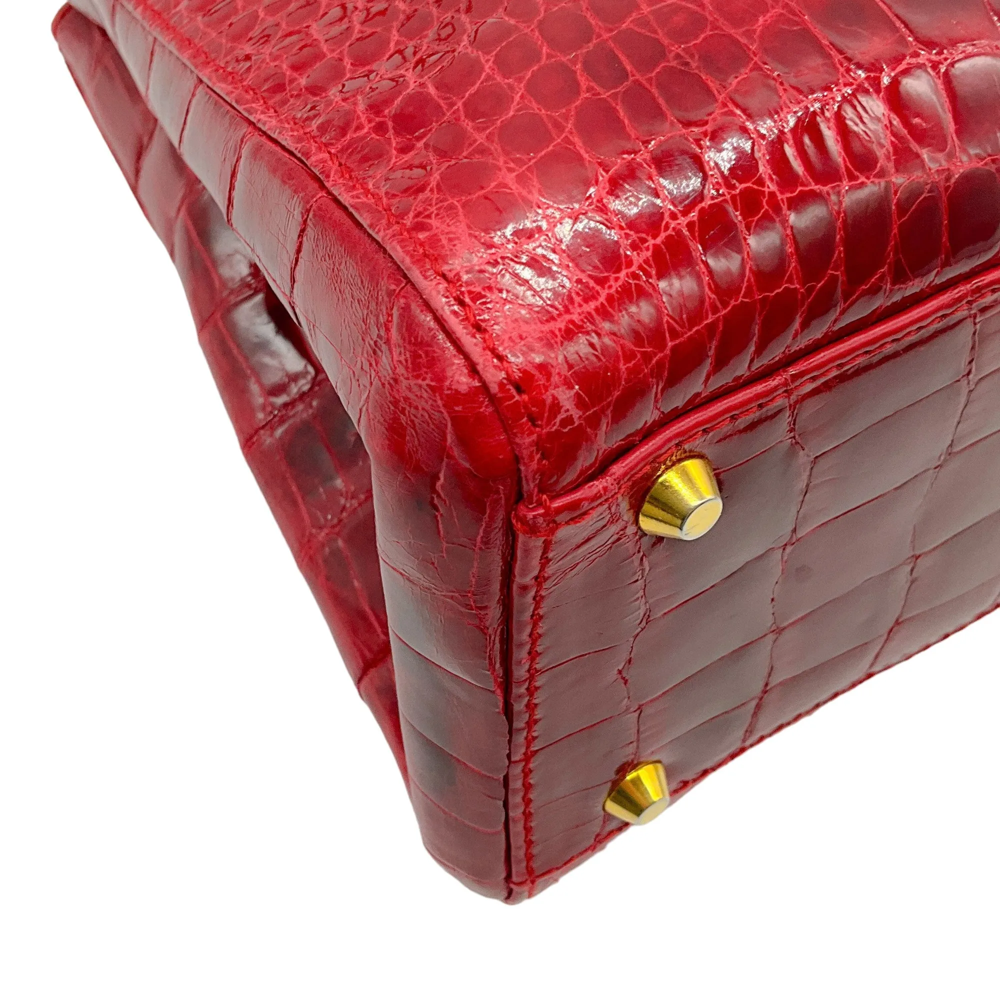 Suarez True Red Alligator Satchel