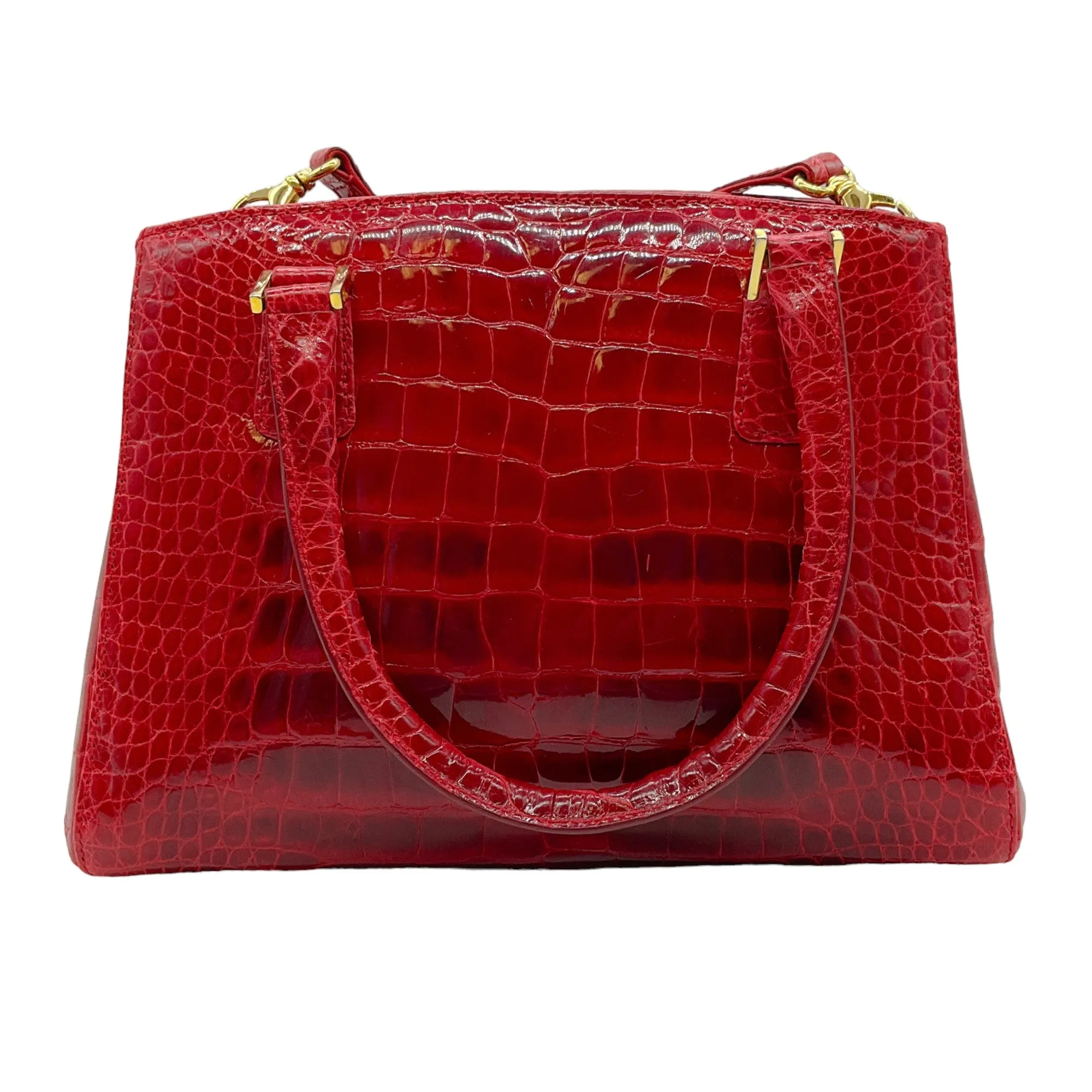 Suarez True Red Alligator Satchel