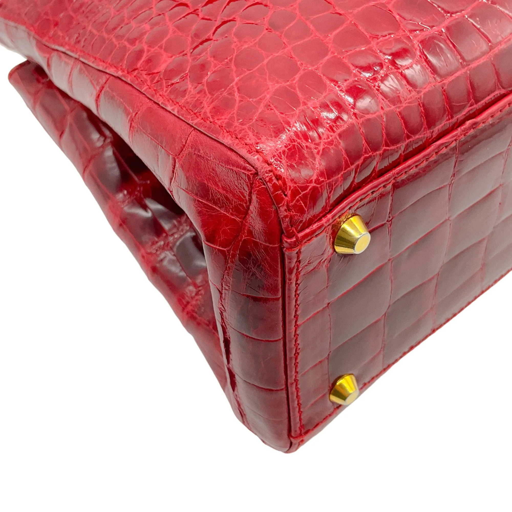 Suarez True Red Alligator Satchel