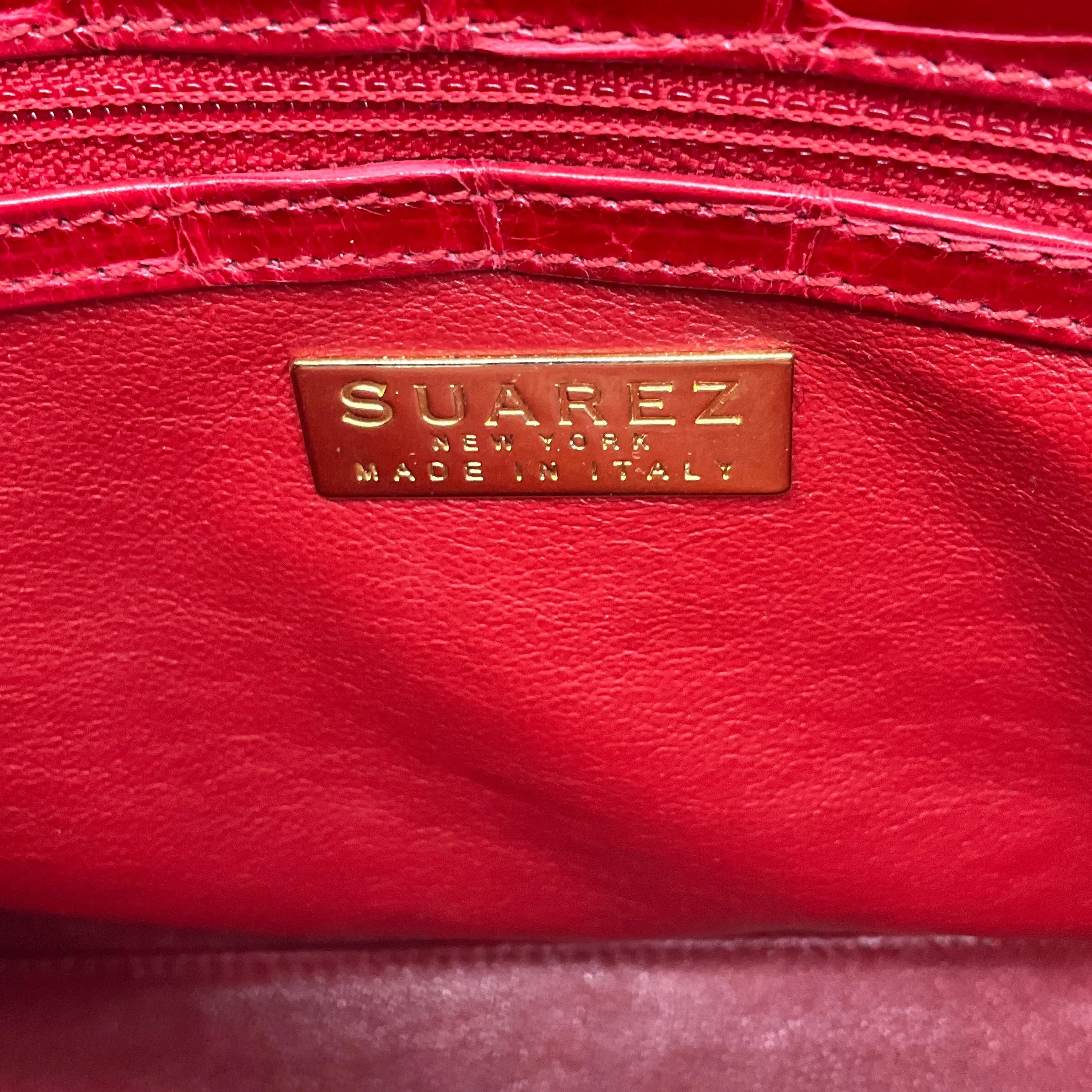 Suarez True Red Alligator Satchel