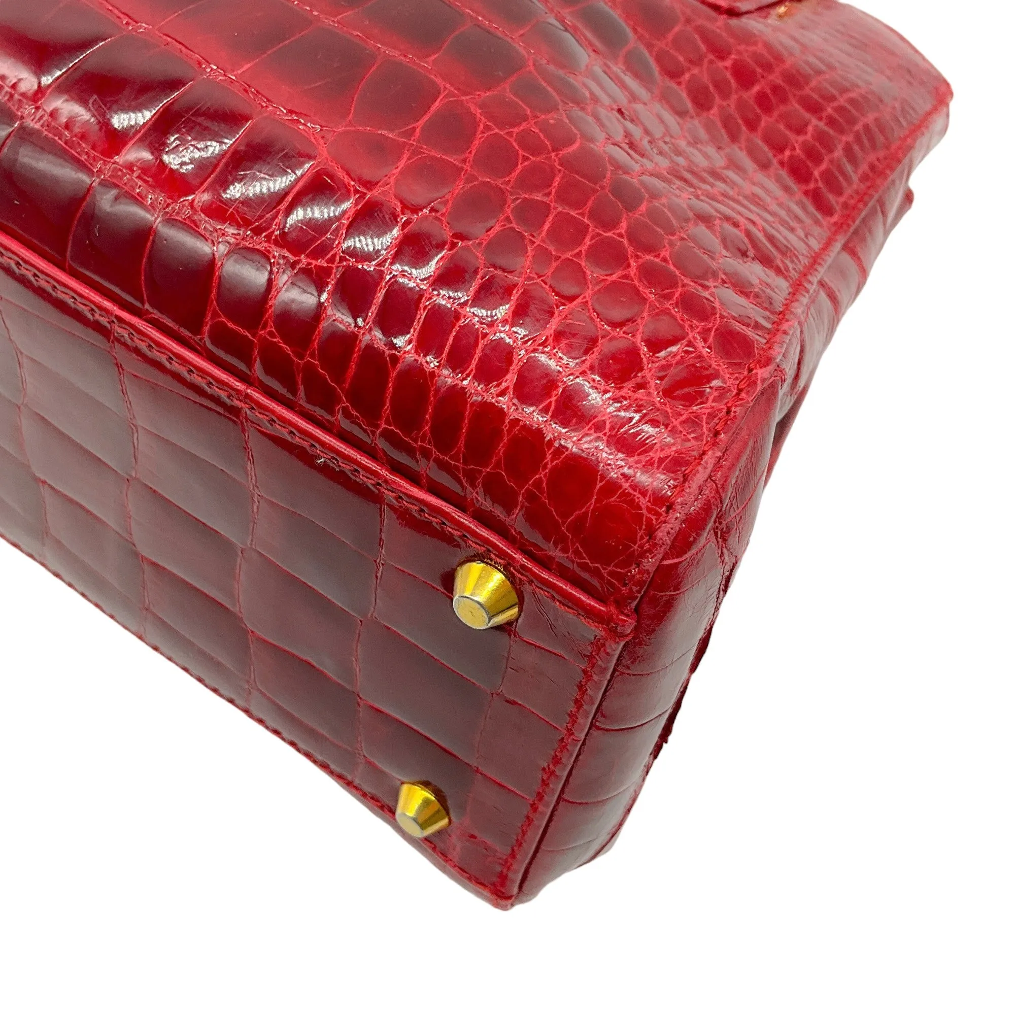 Suarez True Red Alligator Satchel