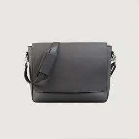 The Carismatico Grey Leather Messenger Bag